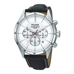 Bracelet de montre Pulsar VD53-X001 PT3007X1 (PP069X) Cuir Noir